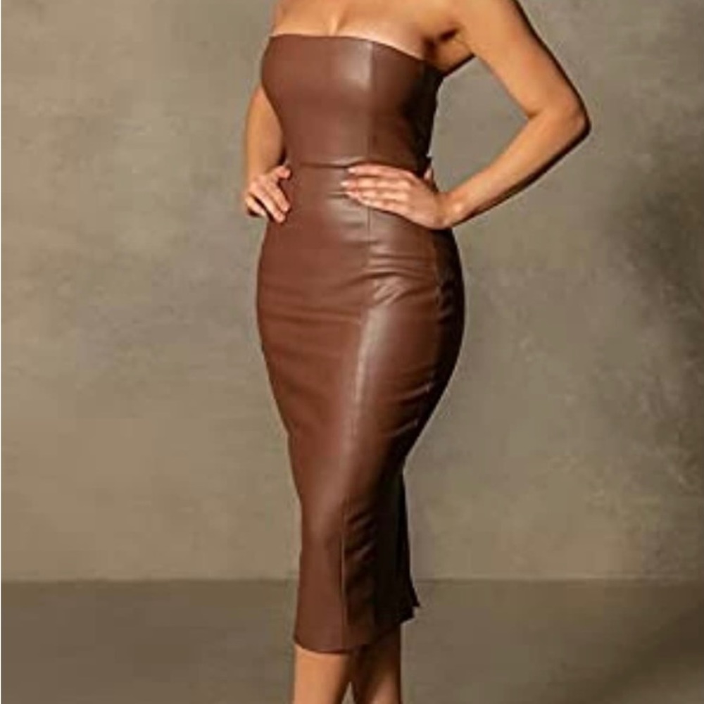 Sexy Party Faux Leather Dress